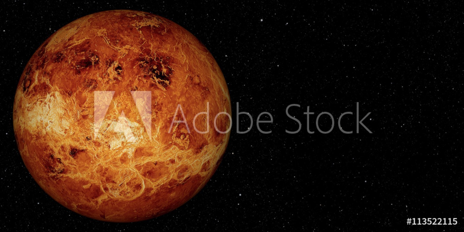 Image de 3D render the planet Venus on a space background high resolution